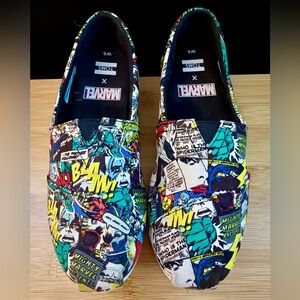 Toms Marvel Comic Print Slip On Shoes